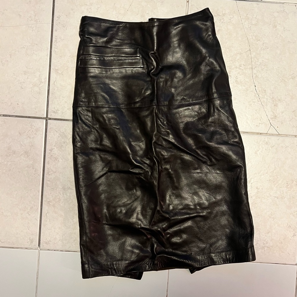 Claude Montana Lamb Leather Skirt